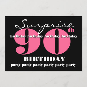 90th SURPRISE Birthday Party Invitation Template