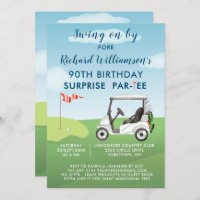 90th Surprise Birthday Party Men's Golf Theme