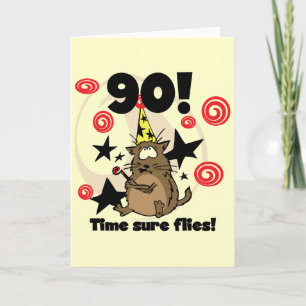 90th Time Flies Birthday Card