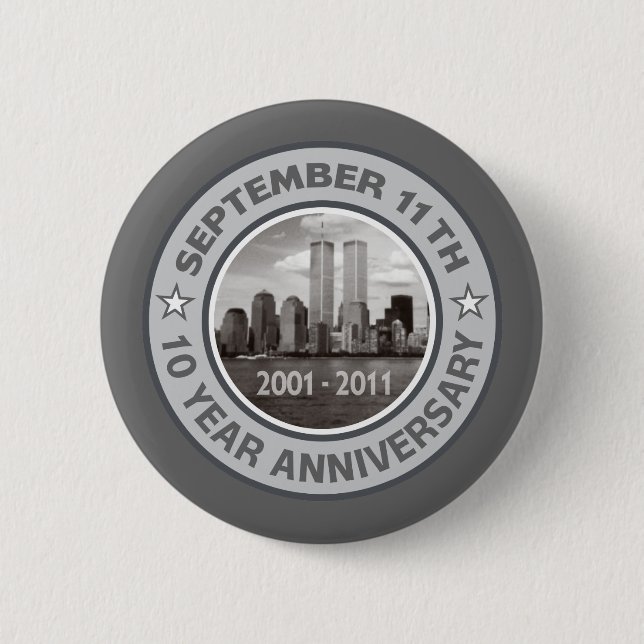 911 10 Year Anniversary Pinback Button (Front)