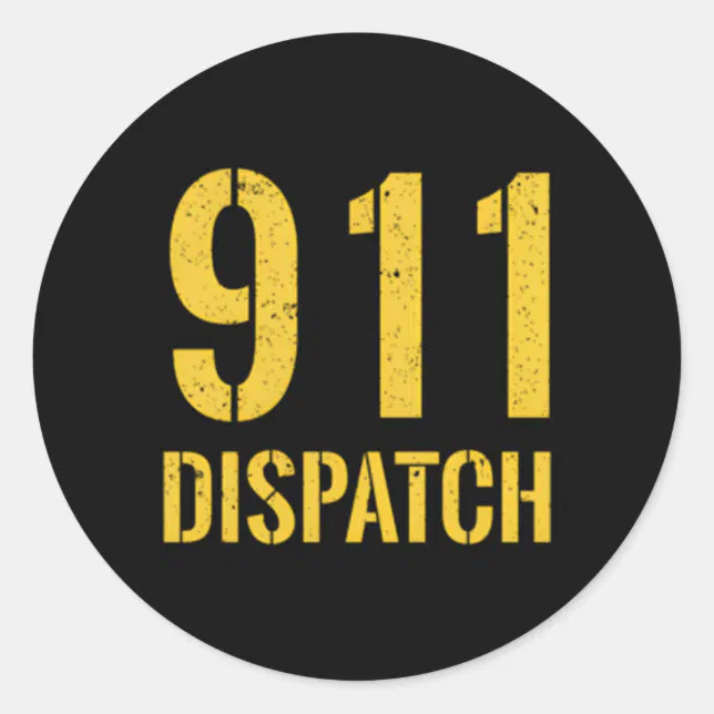 911 Ambulance Dispatcher Yellow Line Usa Flag Classic Round Sticker ...