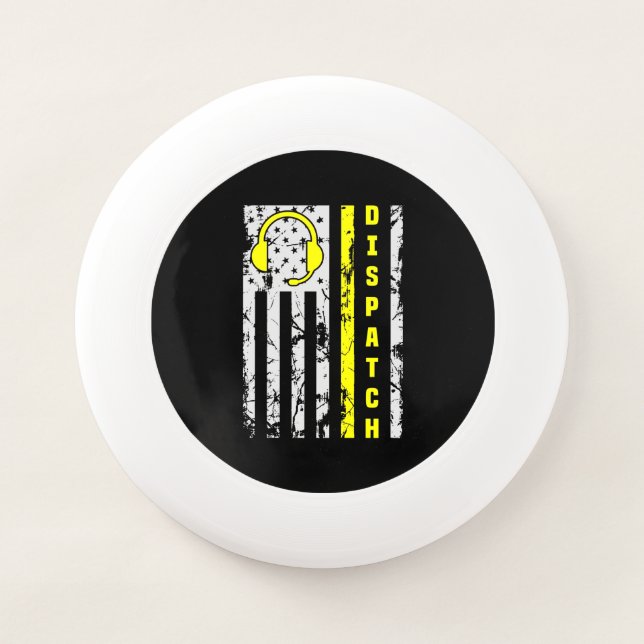 911 Dispatch Operator Thin Gold Line Dispatcher  Wham-O Frisbee (Front)