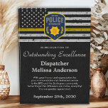 911 Dispatcher Custom Logo Thin Gold Line Acrylic Award<br><div class="desc">Celebrate and show your appreciation to an outstanding Dispatcher with this Thin Gold Line Award - American flag design in Dispatcher Flag colors , modern black gold design. Personalize this 911 dispatcher award with dispatchers name, text with police department, emergency or fire department name and community, and date of issue....</div>