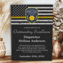 911 Dispatcher Custom Logo Thin Gold Line Acrylic Award