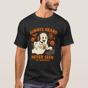 911 Dispatcher Halloween Police Dispatch Thin Gold T-Shirt