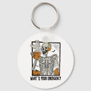 911 Dispatcher Halloween Skeleton What Your Emerge Keychain
