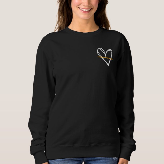 911 Dispatcher Heart  Thin Gold Line Police Dispat Sweatshirt (Front)