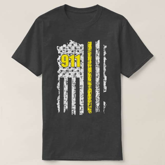 911 Dispatcher Operator American Flag 911 Operator T-Shirt (Design Front)