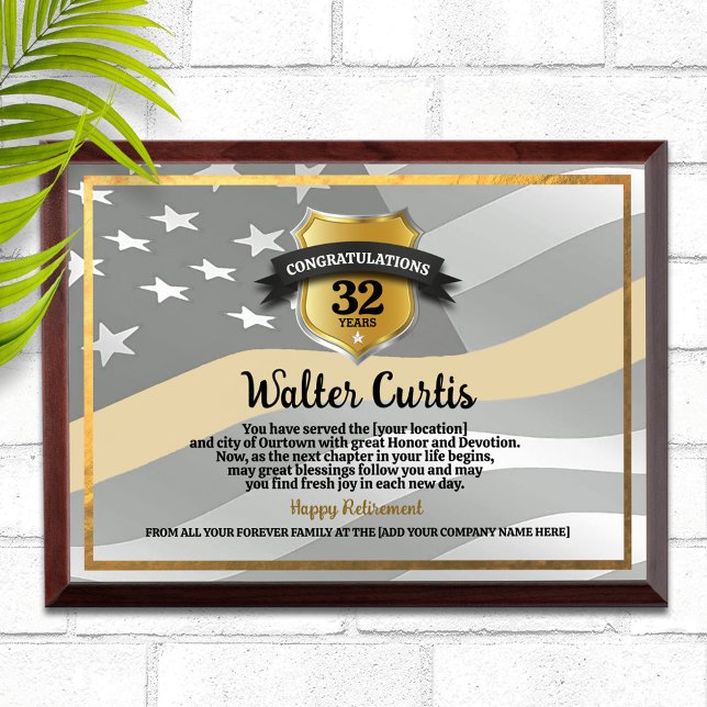 911 Dispatcher Personalized Retirement Award Plaque (Creator Uploaded)