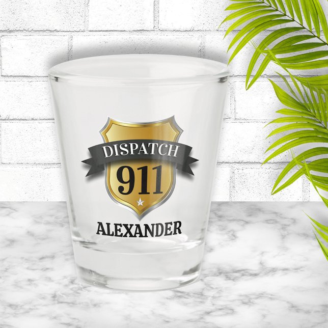 911 Dispatcher Personalized Shot Glass (Creator Uploaded)
