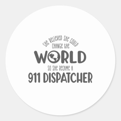 911 dispatcher responder police thin blue line classic round sticker