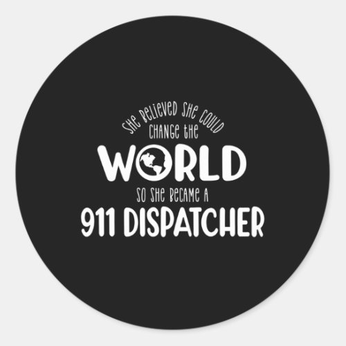 911 dispatcher responder police thin blue line classic round sticker