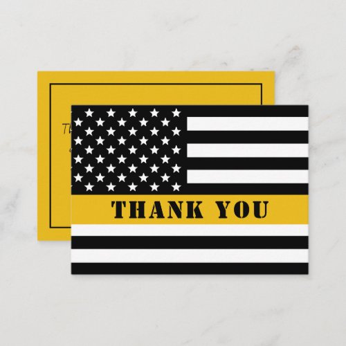 911 Dispatcher Thin Gold Line Flag Appreciation Note Card