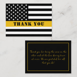 911 Dispatcher Thin Gold Line Flag Appreciation Note Card