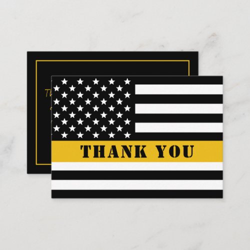 911 Dispatcher Thin Gold Line Flag Appreciation Note Card