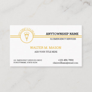 911 Dispatcher Thin Gold Line Stripes Flag Business Card