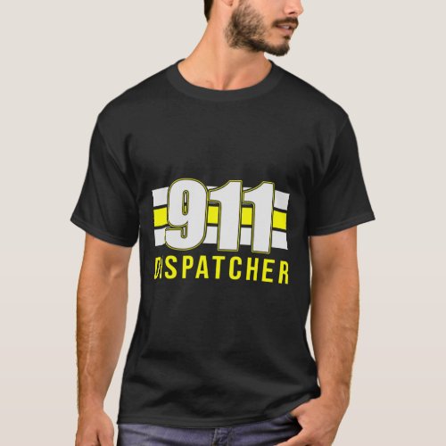 911 Dispatcher Thin Gold Line T_Shirt by Kelleh Co