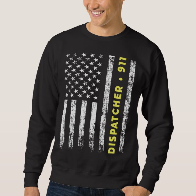 911 Dispatcher Thin Yellow Line Dispatch US Americ Sweatshirt (Front)