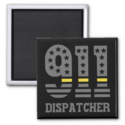 911 Dispatcher USA Flag Thin Yellow Line Emergency Magnet