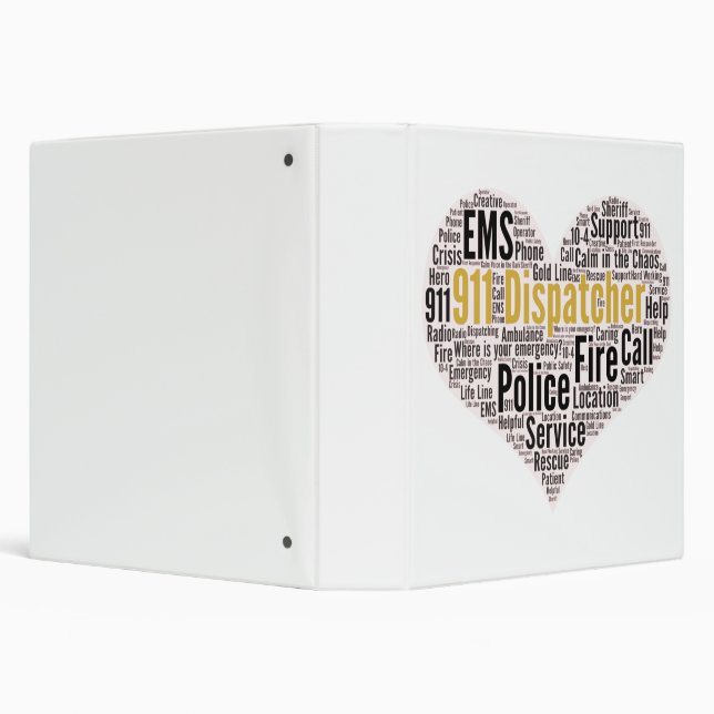 911 Dispatcher Word Cloud 3 Ring Binder (Background)