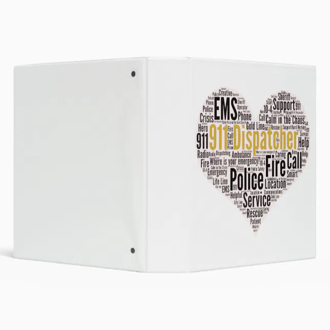 911 Dispatcher Word Cloud 3 Ring Binder | Zazzle