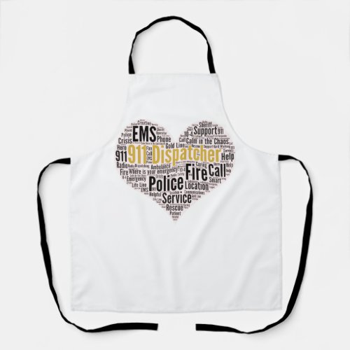 911 Dispatcher Word Cloud Apron