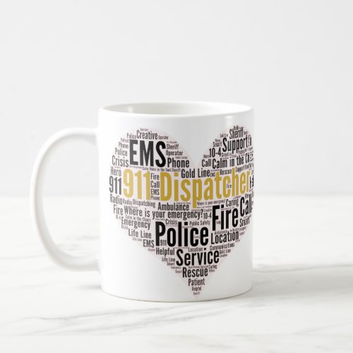 911 Dispatcher Word Cloud Coffee Mug