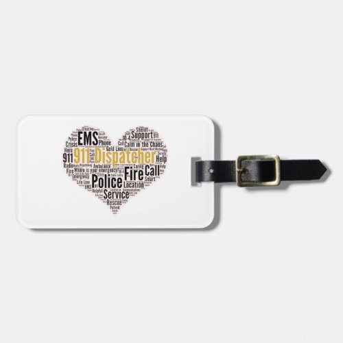 911 Dispatcher Word Cloud Luggage Tag