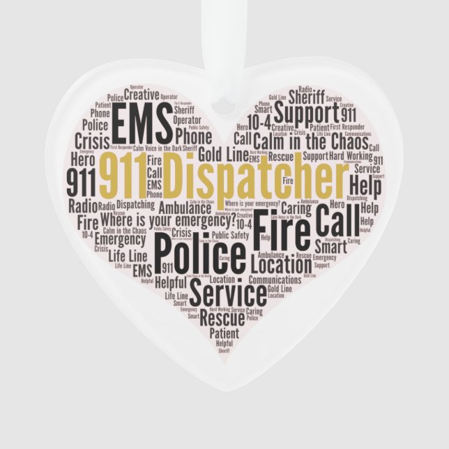 911 Dispatcher Word Cloud Ornament (Front)