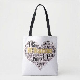 911 Dispatcher Word Cloud Tote Bag