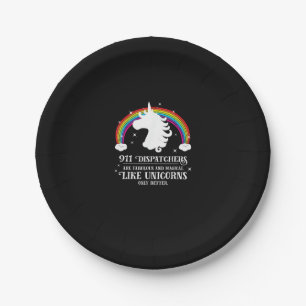 911 Dispatchers Fabulous Magical Like Unicorns Fun Paper Plates