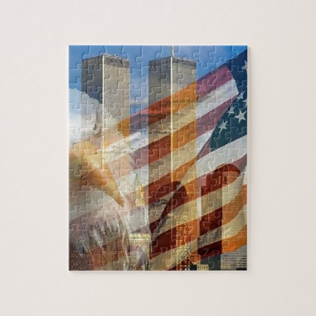 911 eagle flag towers jigsaw puzzle (Vertical)