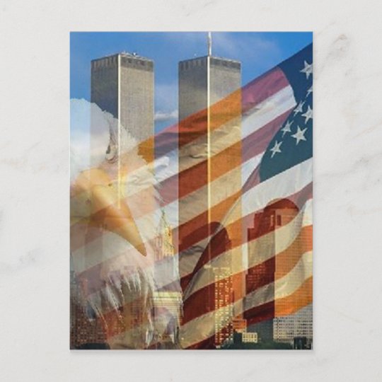 911 eagle flag towers postcard | Zazzle.com