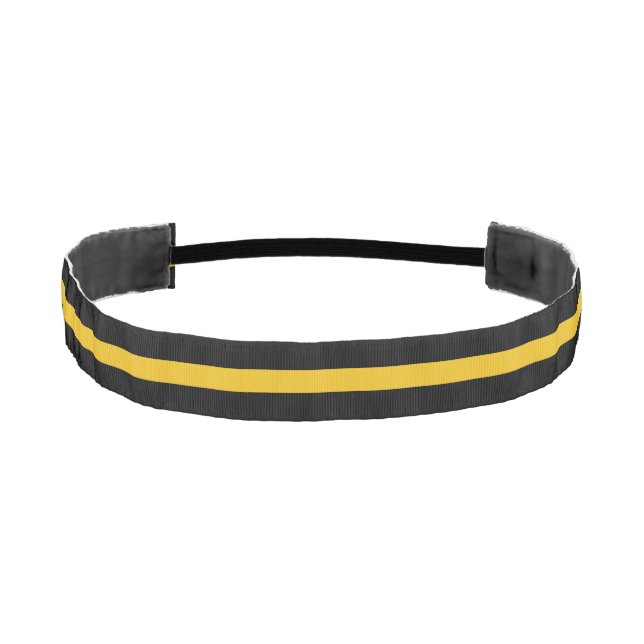 911 Emergency Dispatcher Thin Gold Line Athletic Headband (Front)