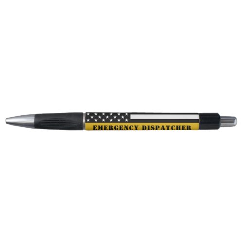 911 Emergency Dispatcher USA Flag Thin Gold Line Pen