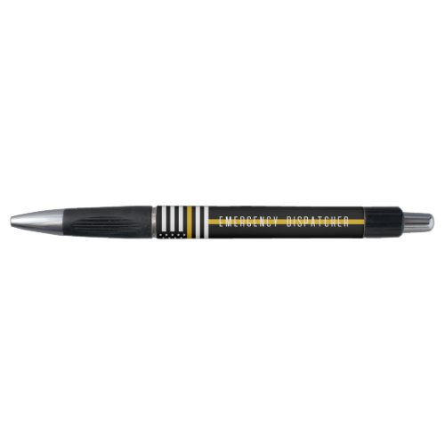 911 Emergency Dispatcher USA Flag Thin Gold Line Pen