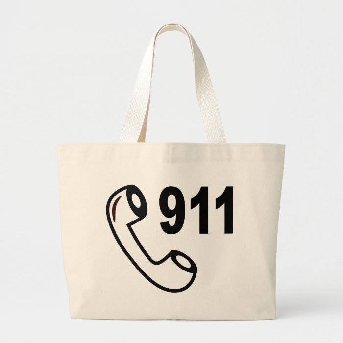 911 EMERGENCY PHONE NUMBER MEDICAL HELP SHOUTOUT CANVAS BAGS