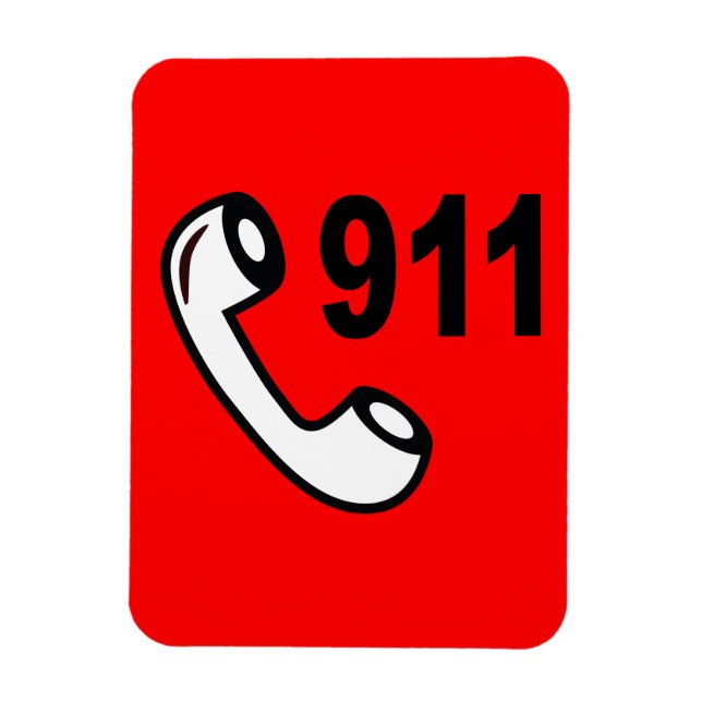 911 EMERGENCY PHONE NUMBER MEDICAL HELP SHOUTOUT MAGNET (Vertical)