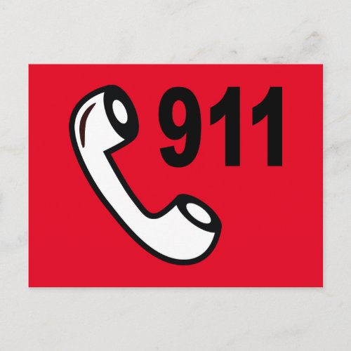 911 EMERGENCY PHONE NUMBER MEDICAL HELP SHOUTOUT P POSTCARD