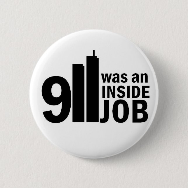 911 inside job badge button (Front)