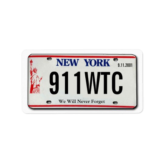 911 Memorial NY License Plate Avery Label | Zazzle.com