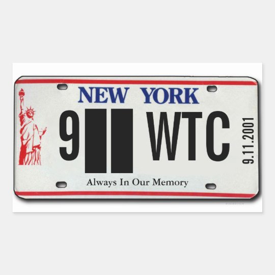 911 Memorial NY License Plate Sticker 2 | Zazzle.com