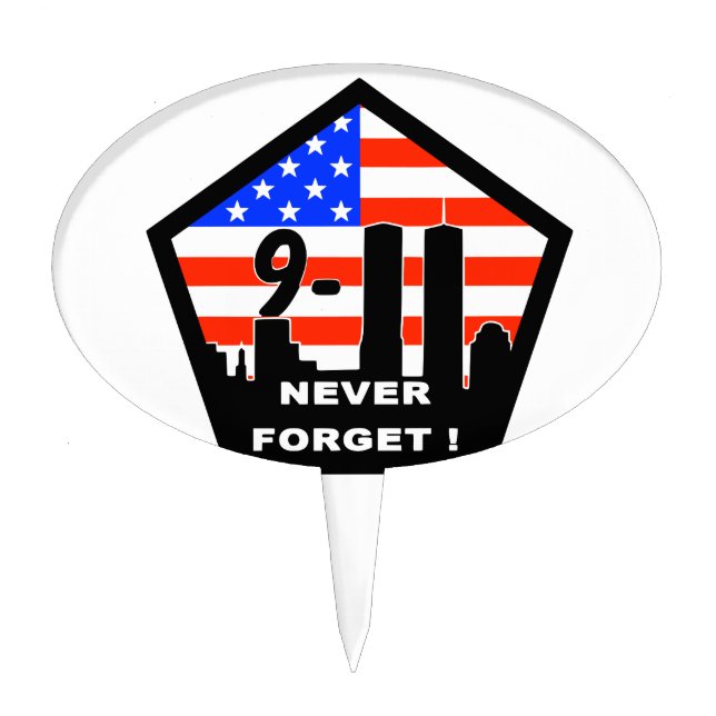 911 never forget cake topper (Front)