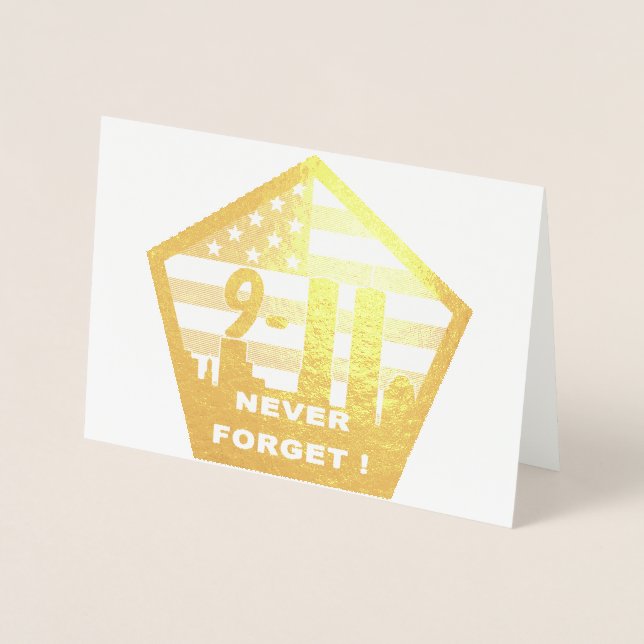 911 never forget foil greeting card (Front)