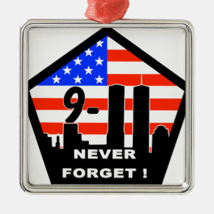 911 never forget metal ornament