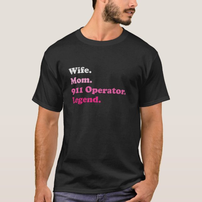 911 Operator or Emergency Dispatcher Mom Wife Moth T-Shirt (Front)