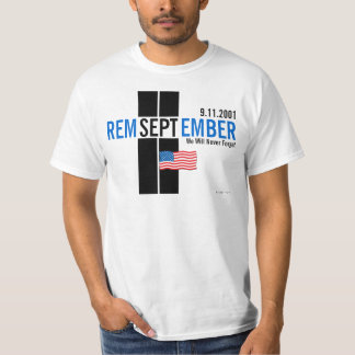 911 Remember September 11 Flag Blue T-Shirt