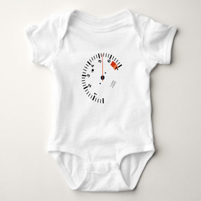 911 Sideways Tachometer Baby Bodysuit (Front)