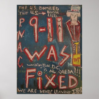 911 Was Fixed Blue Poster