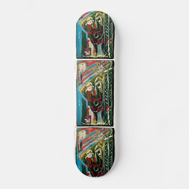 911 WAS FIXED MINI SKATEBOARD DECK (Front)